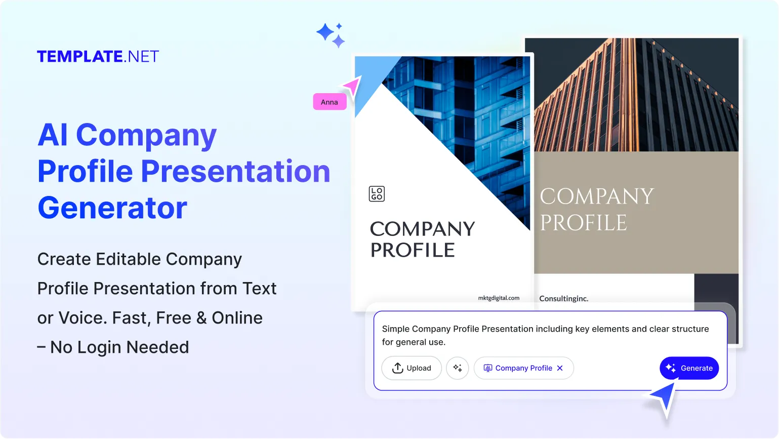 Free AI Company Profile Presentation Generator, Free Company Profile Presentation Maker Online [ No Signup ]